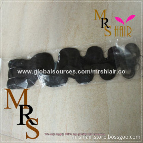 20-inch Natural Black New Body Wave Peruvian Hair Weaving